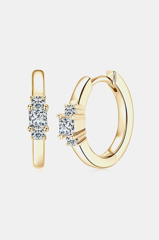 Moissanite 925 Sterling Silver Huggie Earrings Carauana Store