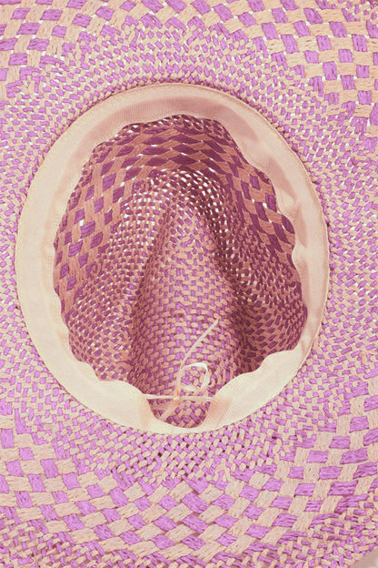 Fame Checkered Straw Weave Sun Hat Carauana Store