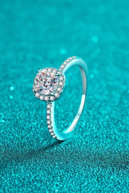 1 Carat Moissanite 925 Sterling Silver Halo Ring Carauana Store