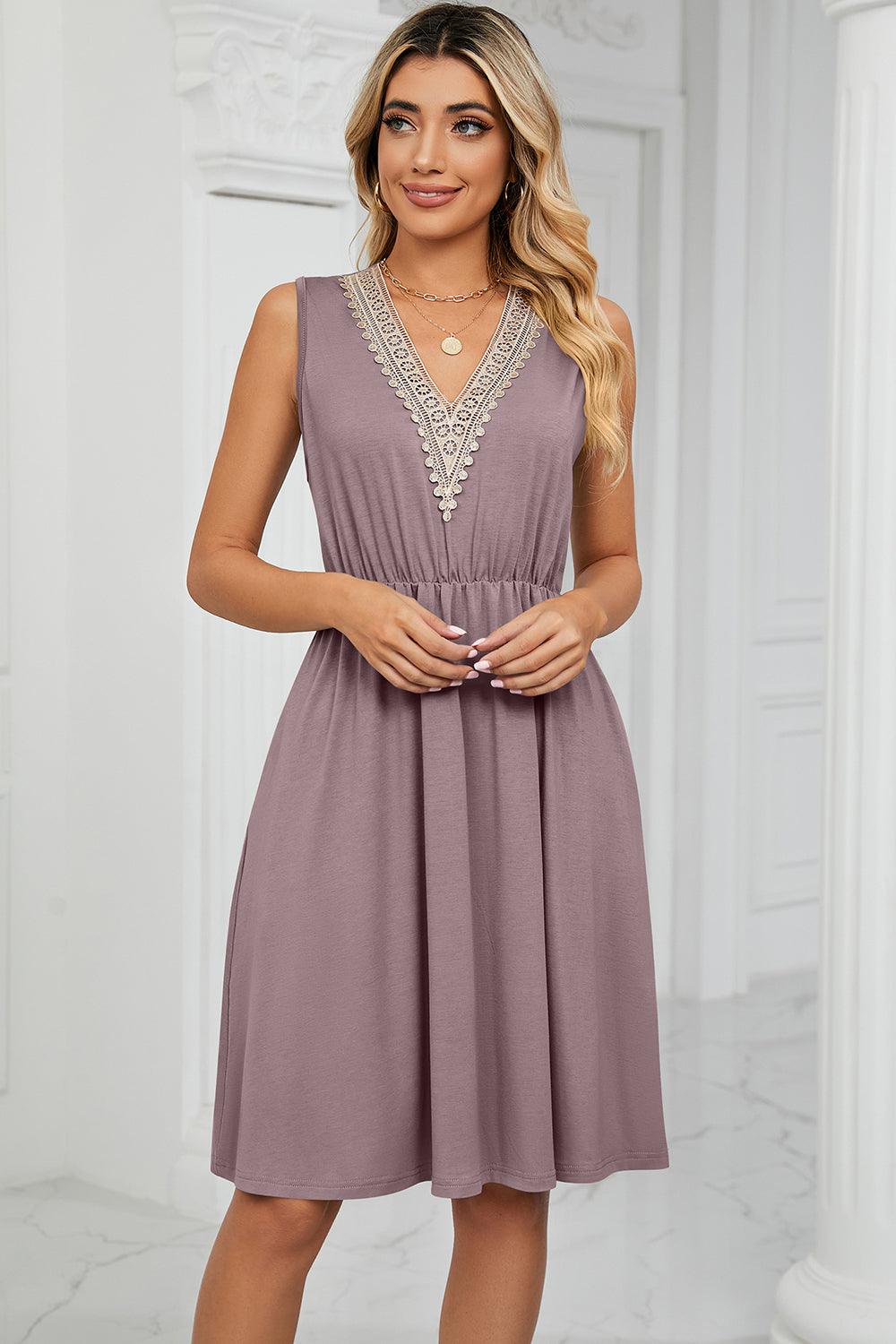 Pocketed V-Neck Wide Strap Dress Carauana Store