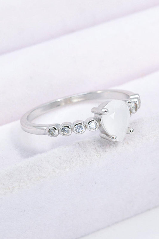 Teardrop Natural Moonstone Ring Carauana Store