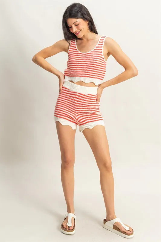 HYFVE Striped Cropped Tank and Shorts Set Carauana Store