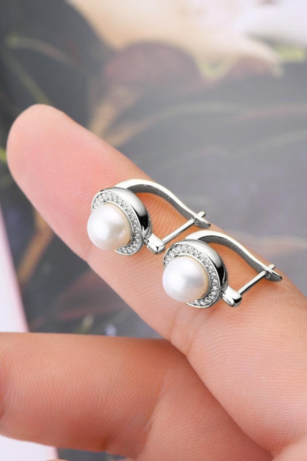 Moissanite Pearl 925 Sterling Silver Earrings Carauana Store