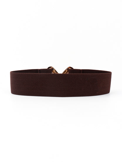 Geometric Buckle Elastic Wide Belt Carauana Store