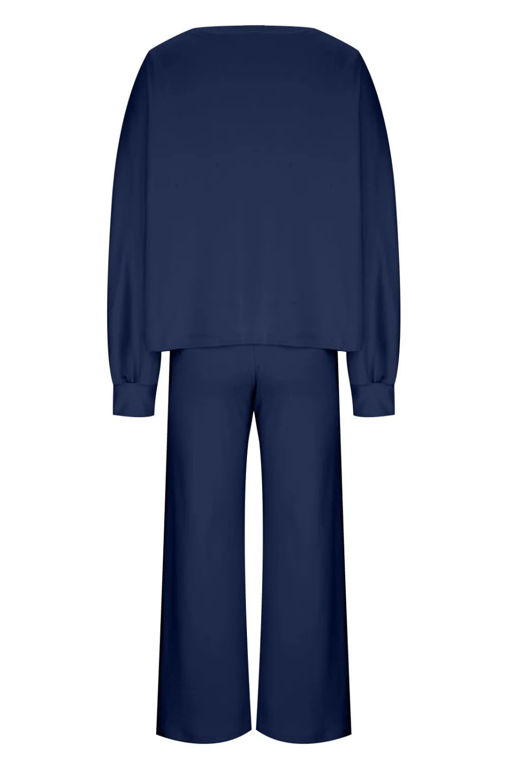 Round Neck Long Sleeve Top and Pants Set Carauana Store