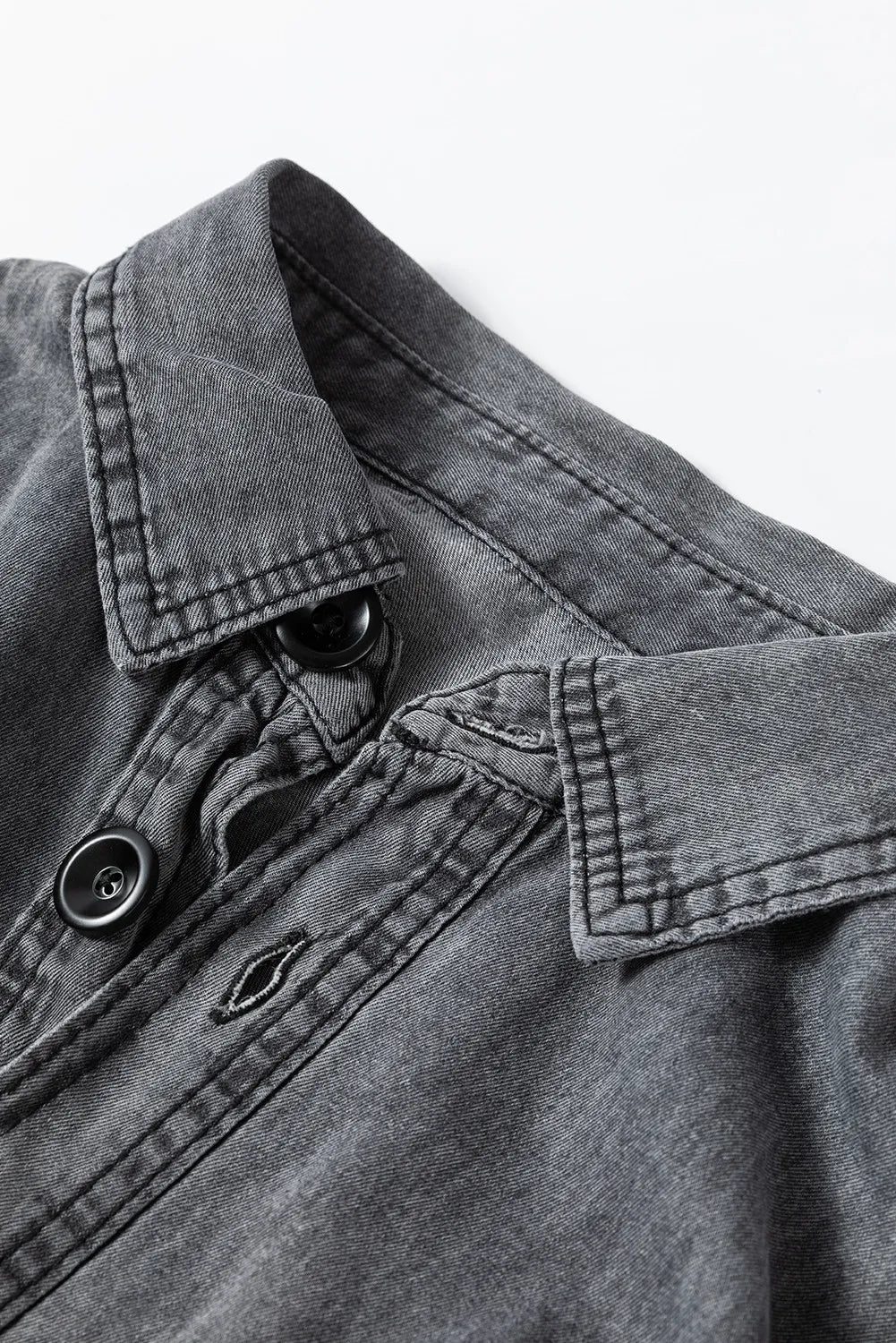 Button Up Long Sleeve Denim Jacket Carauana Store