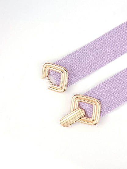 Geometric Buckle Elastic Wide Belt Carauana Store
