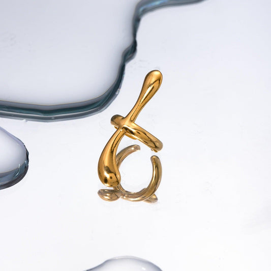 18K Gold-Plated Stainless Steel Cuff Earrings Carauana Store