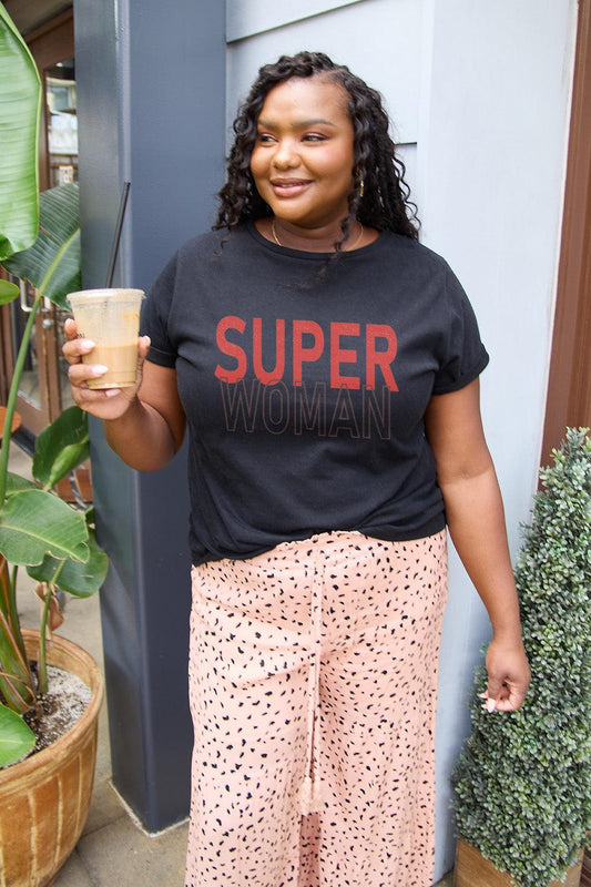 Simply Love Full Size SUPERWOMAN Short Sleeve T-Shirt Carauana Store