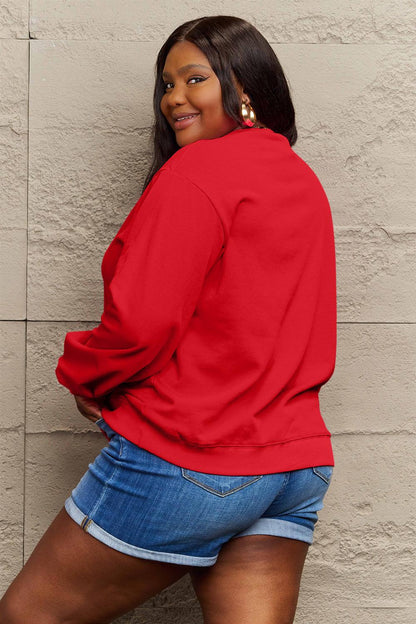 Simply Love Full Size HOLLY JOLLY BABE Long Sleeve Sweatshirt Carauana Store