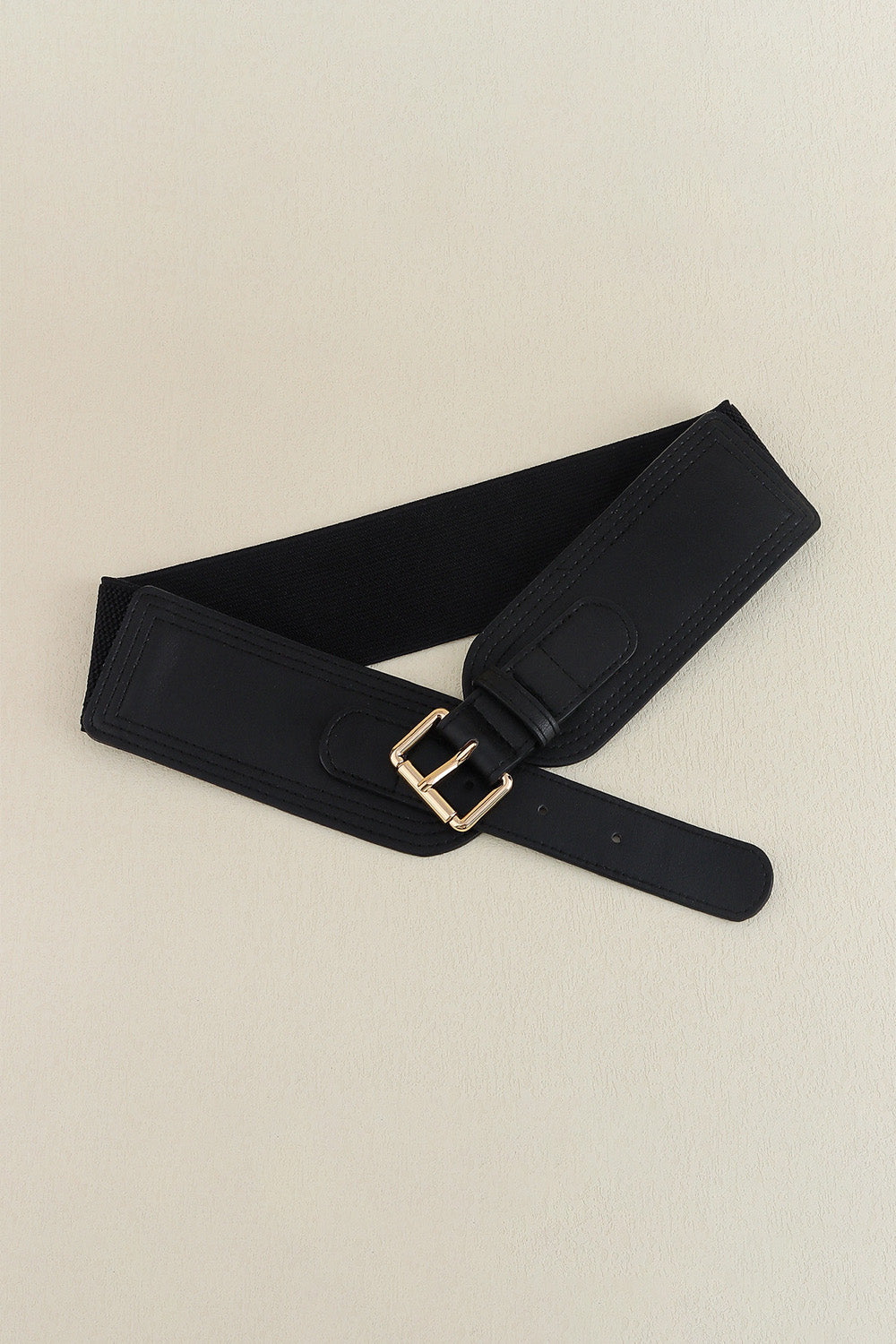 Elastic Wide PU Belt CaRaUaNa Fashion