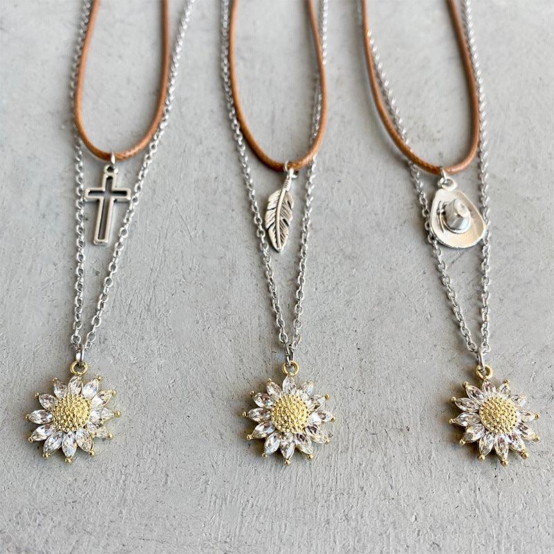 Sunflower Pendant Necklace Set Carauana Store