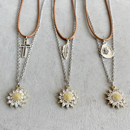 Sunflower Pendant Necklace Set Carauana Store