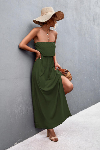 Strapless Split Maxi Dress Carauana Store