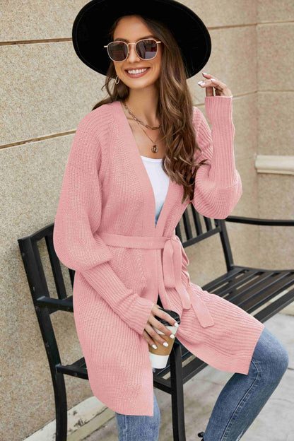 Open Front Lantern Sleeve Cardigan Carauana Store