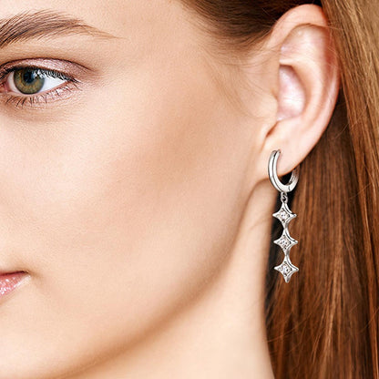 Moissanite 925 Sterling Silver Geometric Shape Earrings Carauana Store