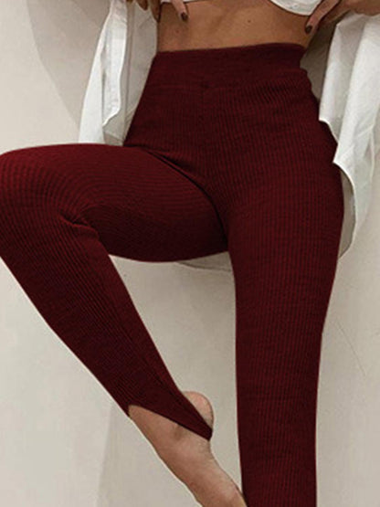 Ribbed Mid Waist Leggings Carauana Store