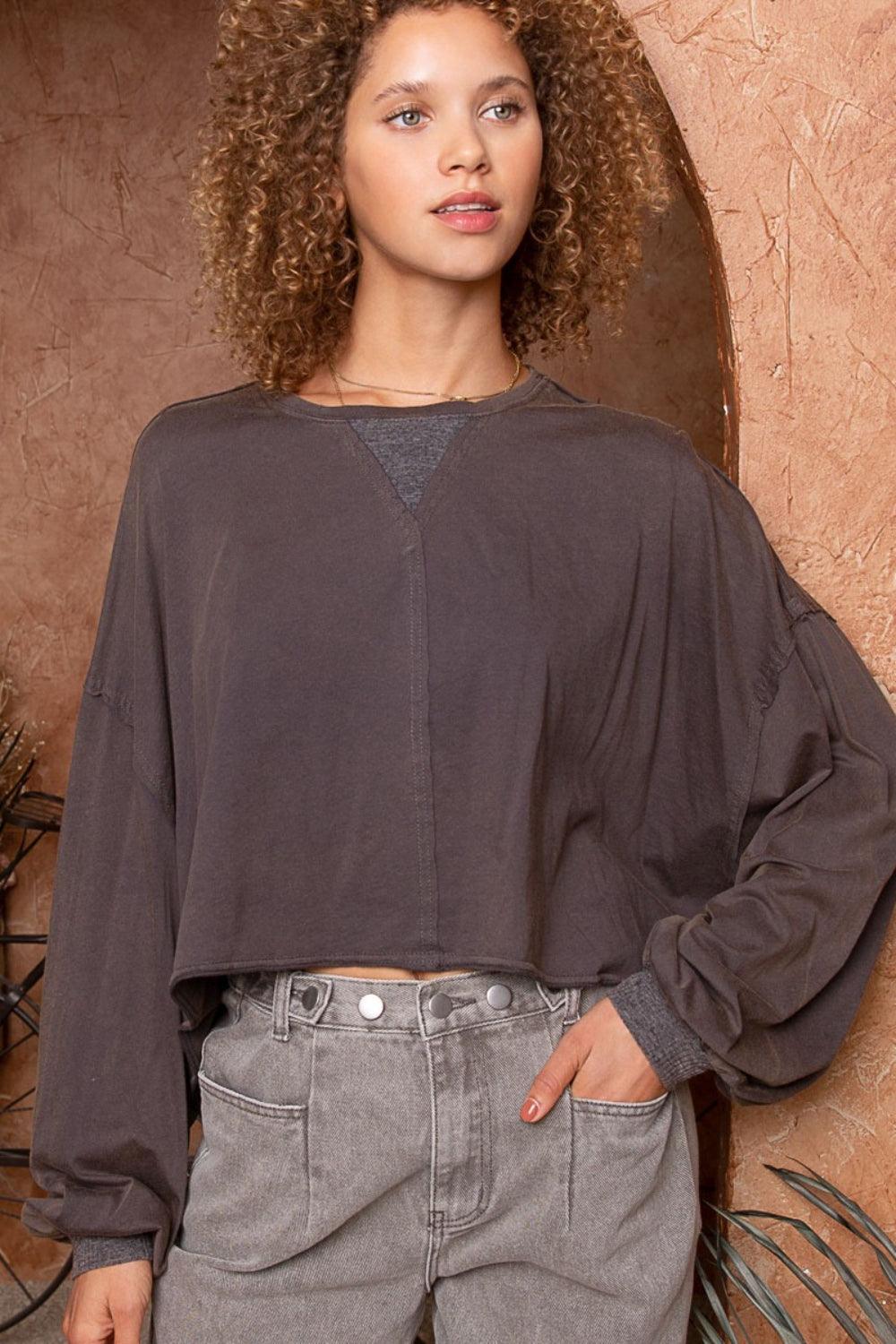 POL Cropped Long Sleeve Top Carauana Store