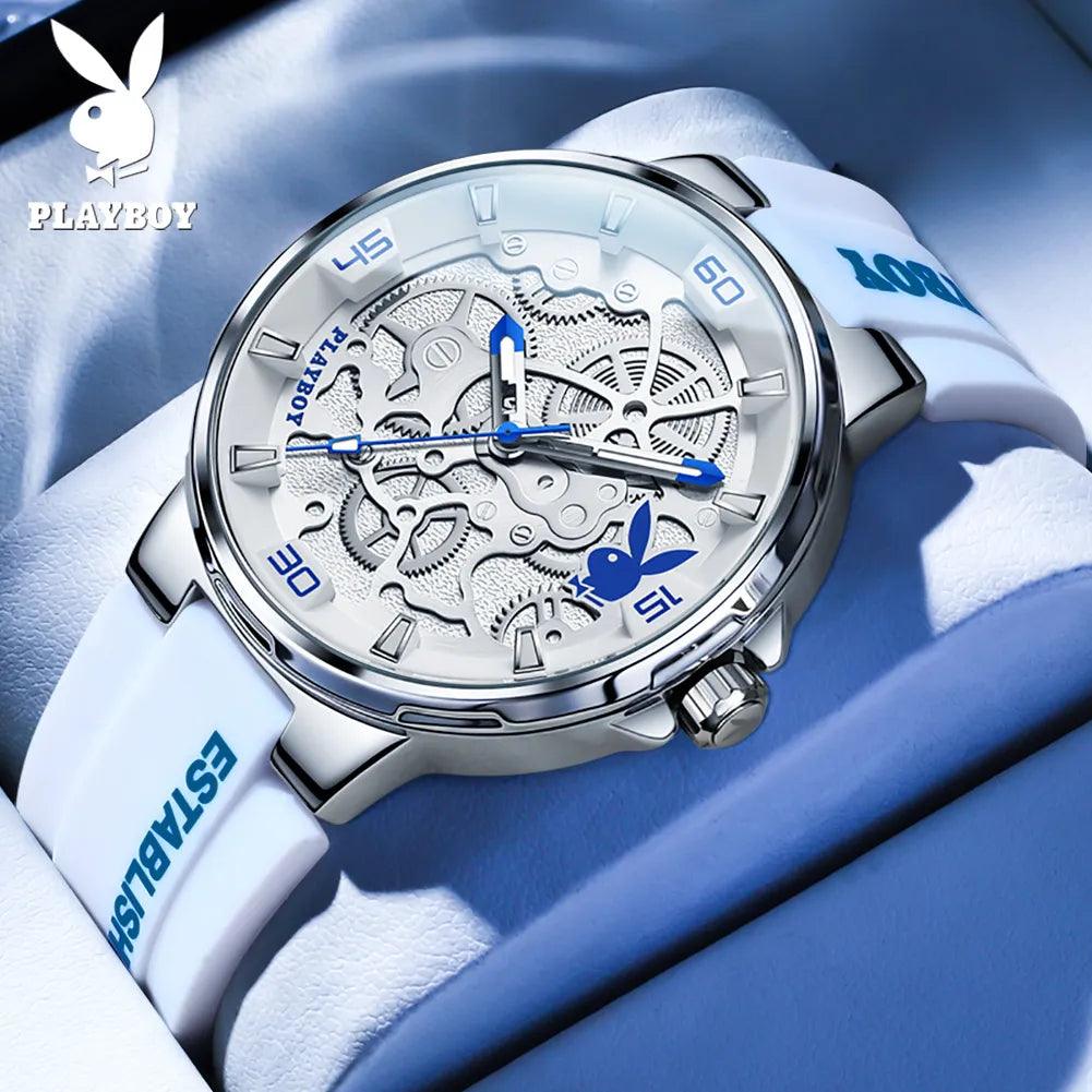 American PlayBoy Fashion Casual Men's Watch - Luxury Waterproof Luminous Quartz Wristwatch High Quality