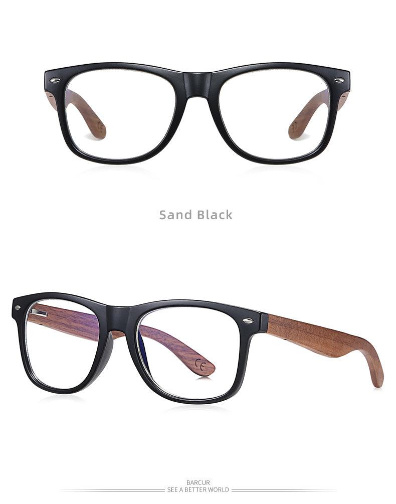 BARCUR Sunglasses Anti Blue Night Vision Mirror Free Wood Box