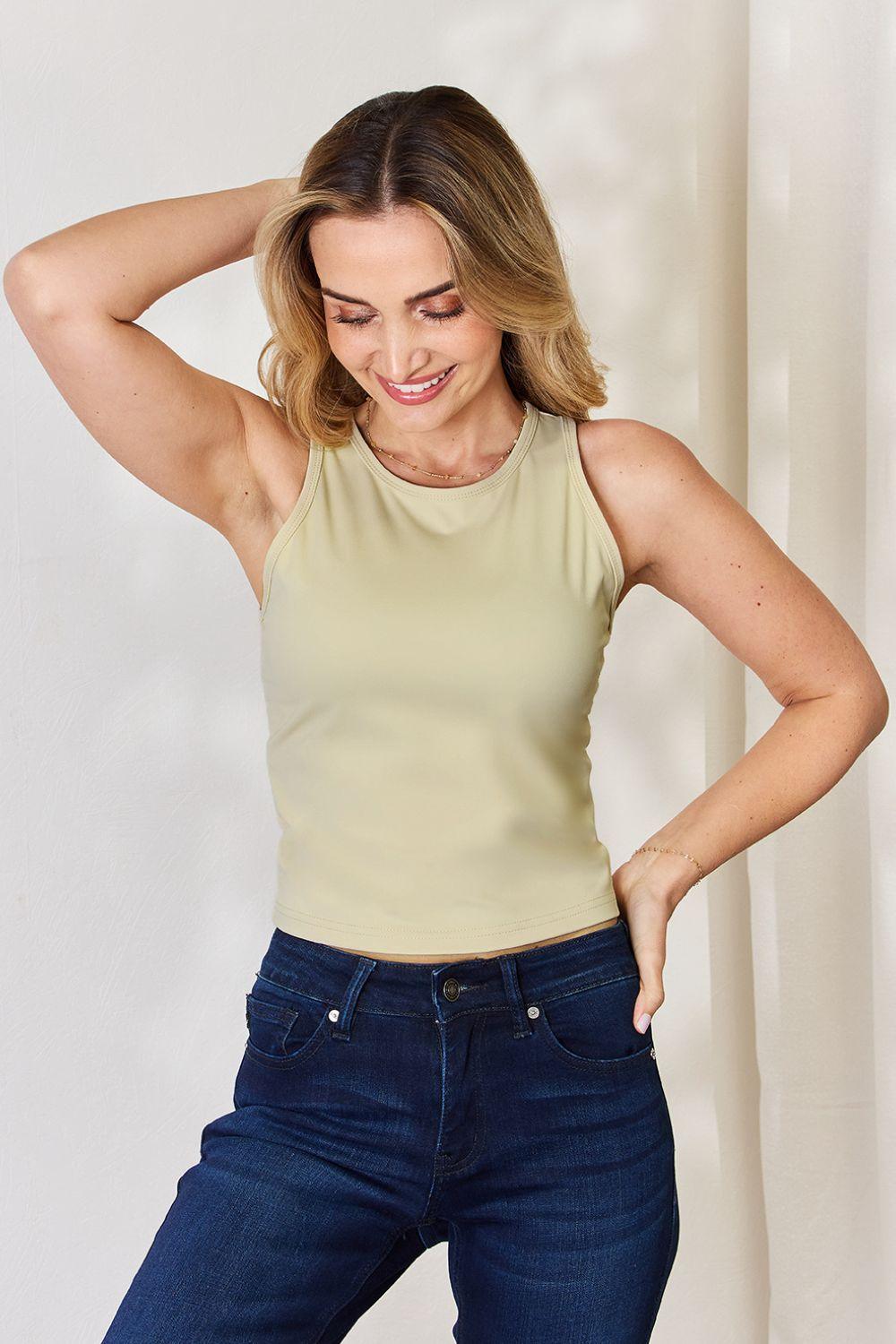 Basic Bae Full Size Round Neck Slim Tank Carauana Store