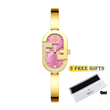 Carauana Find Gold-Plated Watch Gold and pink display with3 free gifts.