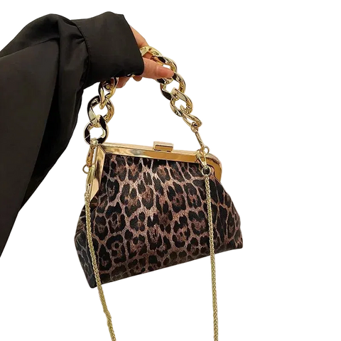 Carauana UNIU Leopard Clutch | Knitted Crossbody Luxury