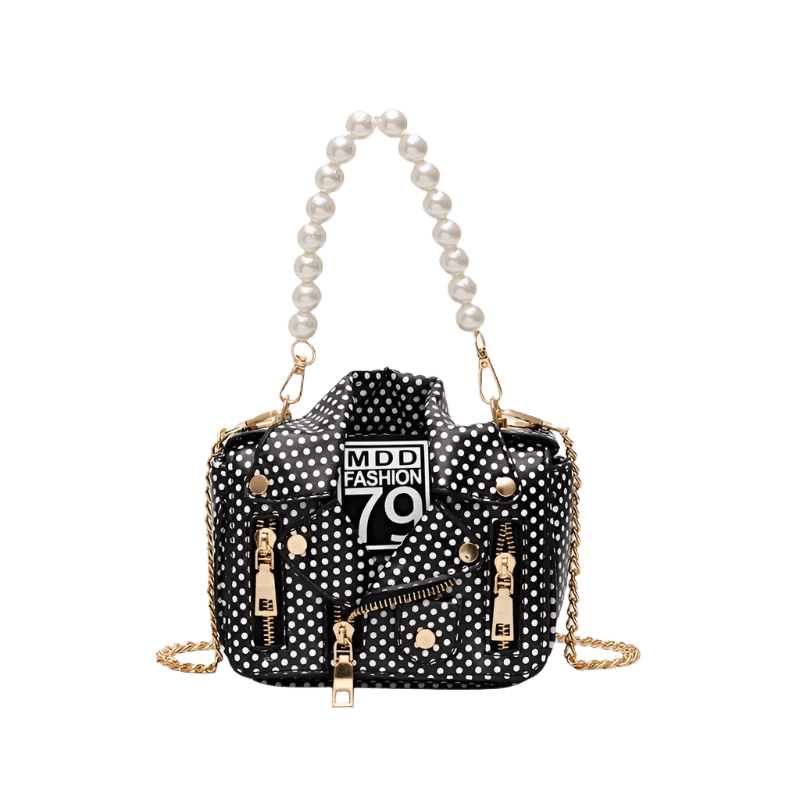 Chic Designer Women Messenger Bags with Pearl Handle and Chain Strap