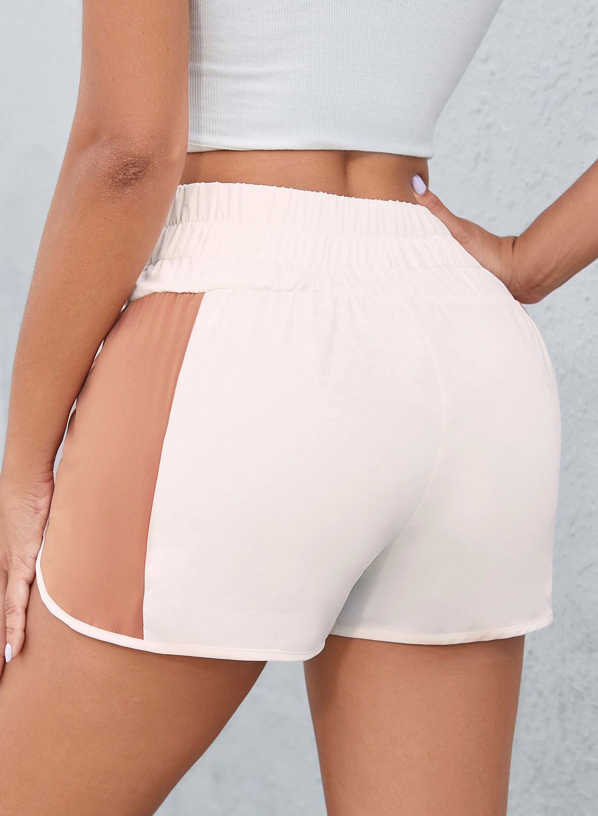 Color Block Wide Waistband Shorts Carauana Store