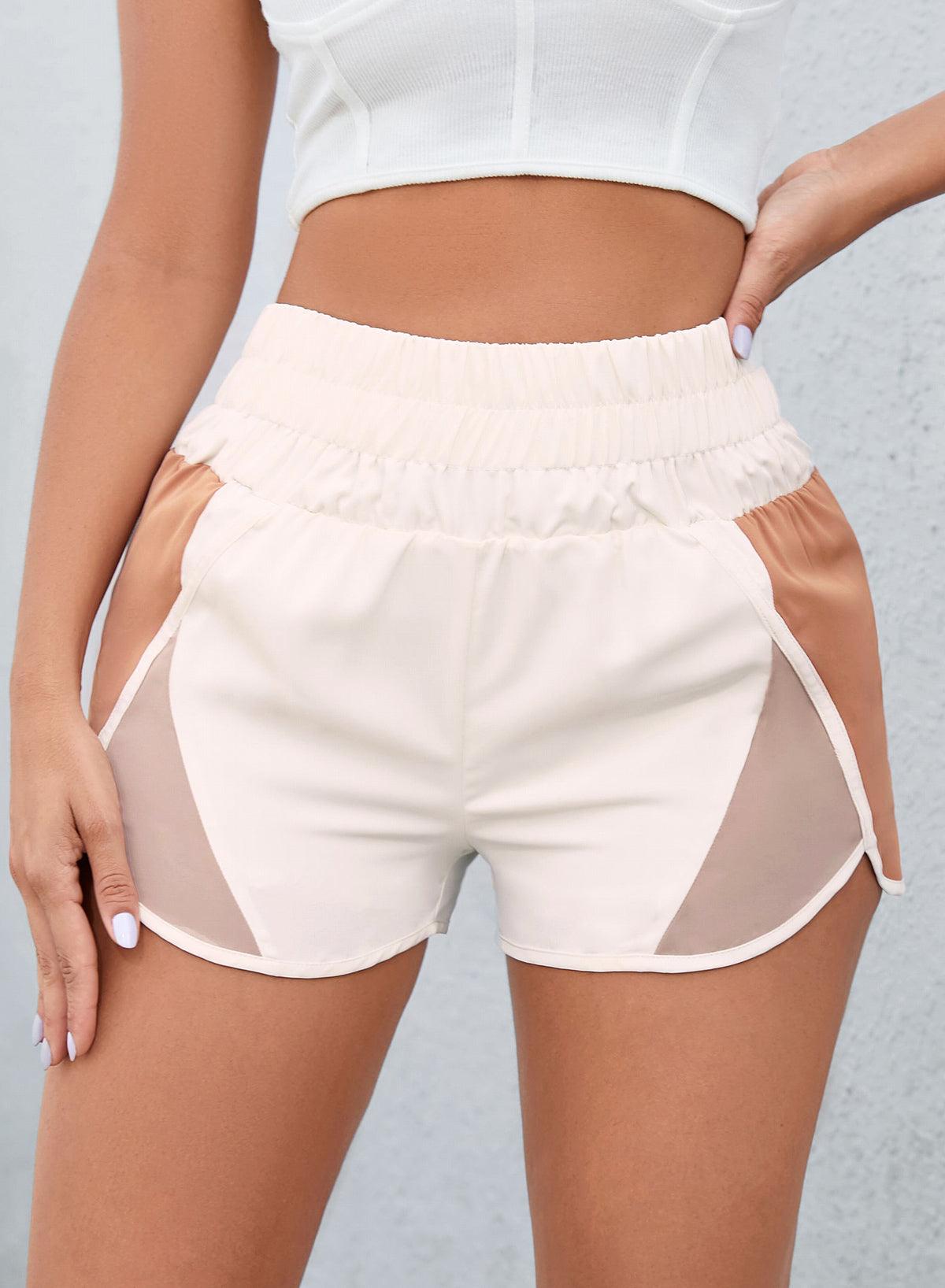 Color Block Wide Waistband Shorts Carauana Store