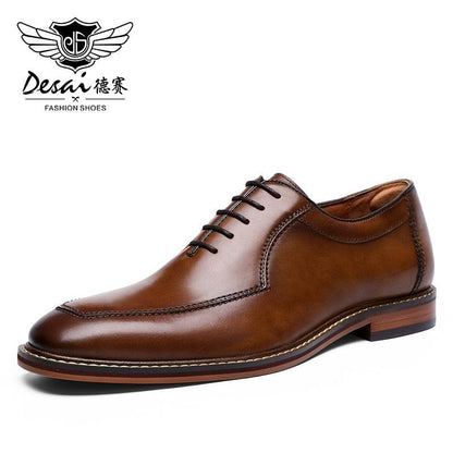 Desai Men Dress Shoes Oxfords Genuine Leather Italian Formal Shoes