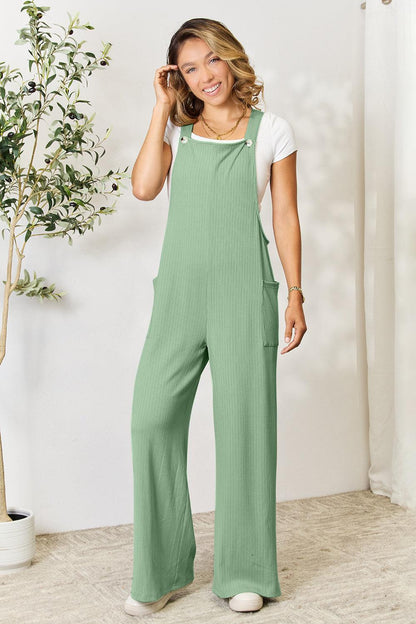 Double Take Full Size Wide Strap Overall with Pockets Carauana Store