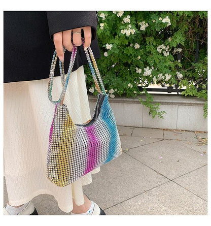 Fashion Rhinestone Shiny Handbag Evening Clutch Tote Bags