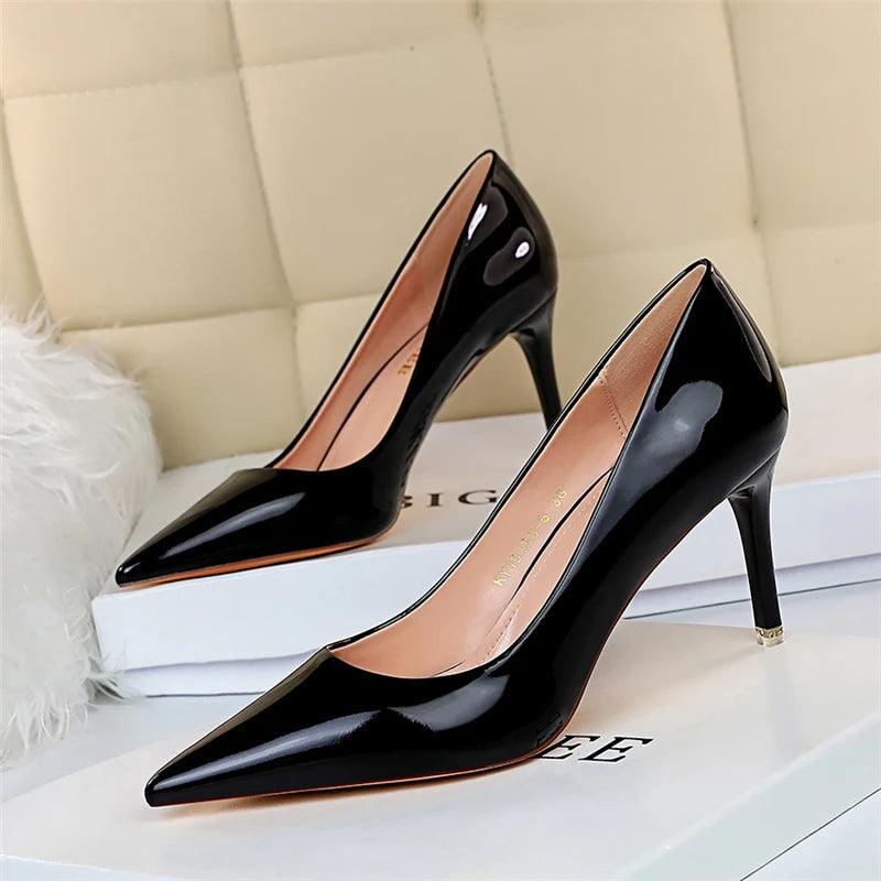 Fashion Women's Patent Leather High Heels - Perfect for Parties!