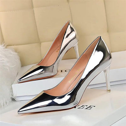 Fashion Women's Patent Leather High Heels - Perfect for Parties!