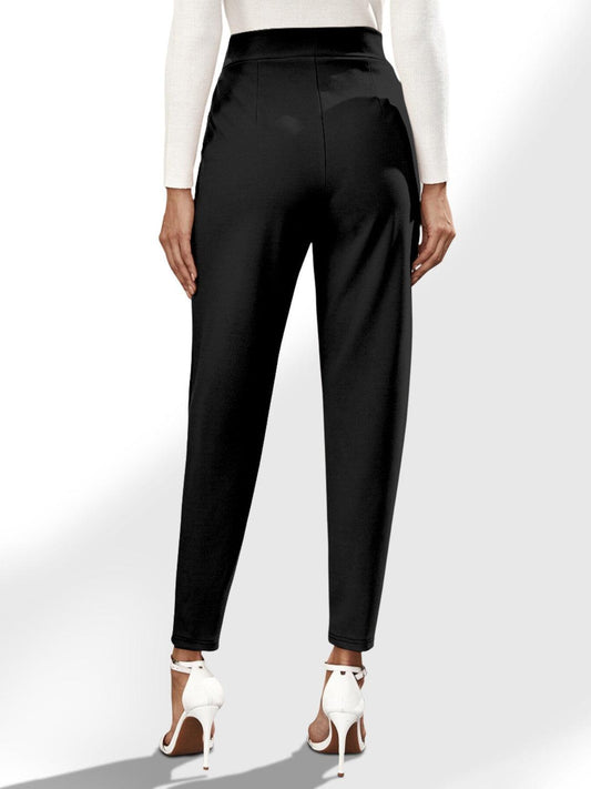 High Waist Straight Pants with Pockets Carauana Store