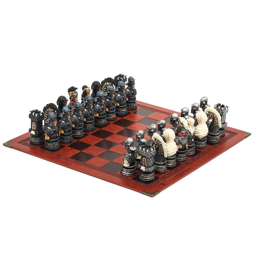 Historical Theme Resin Chess Figures 32 Painted Chess Game Gift Collection