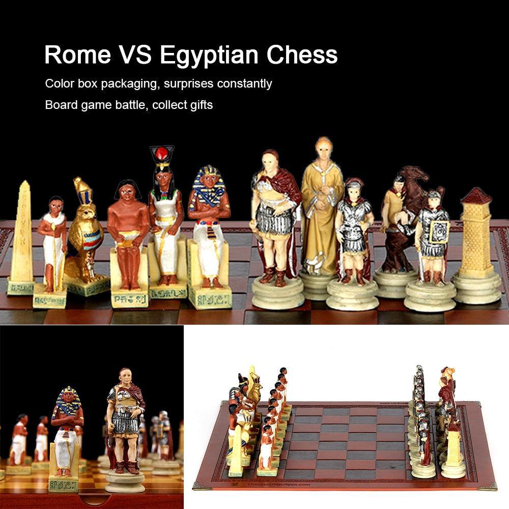 Historical Theme Resin Chess Figures 32 Painted Chess Game Gift Collection