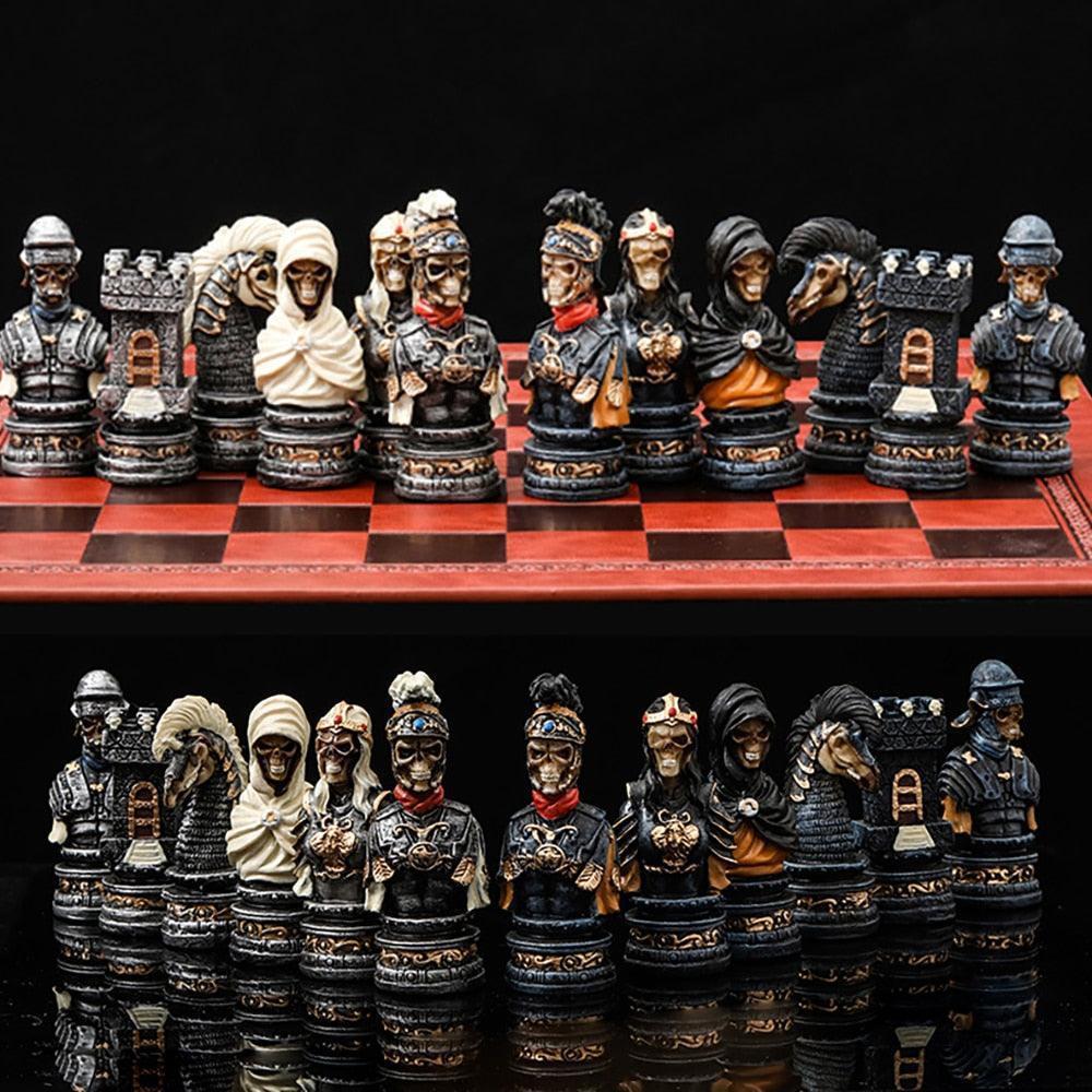 Historical Theme Resin Chess Figures 32 Painted Chess Game Gift Collection