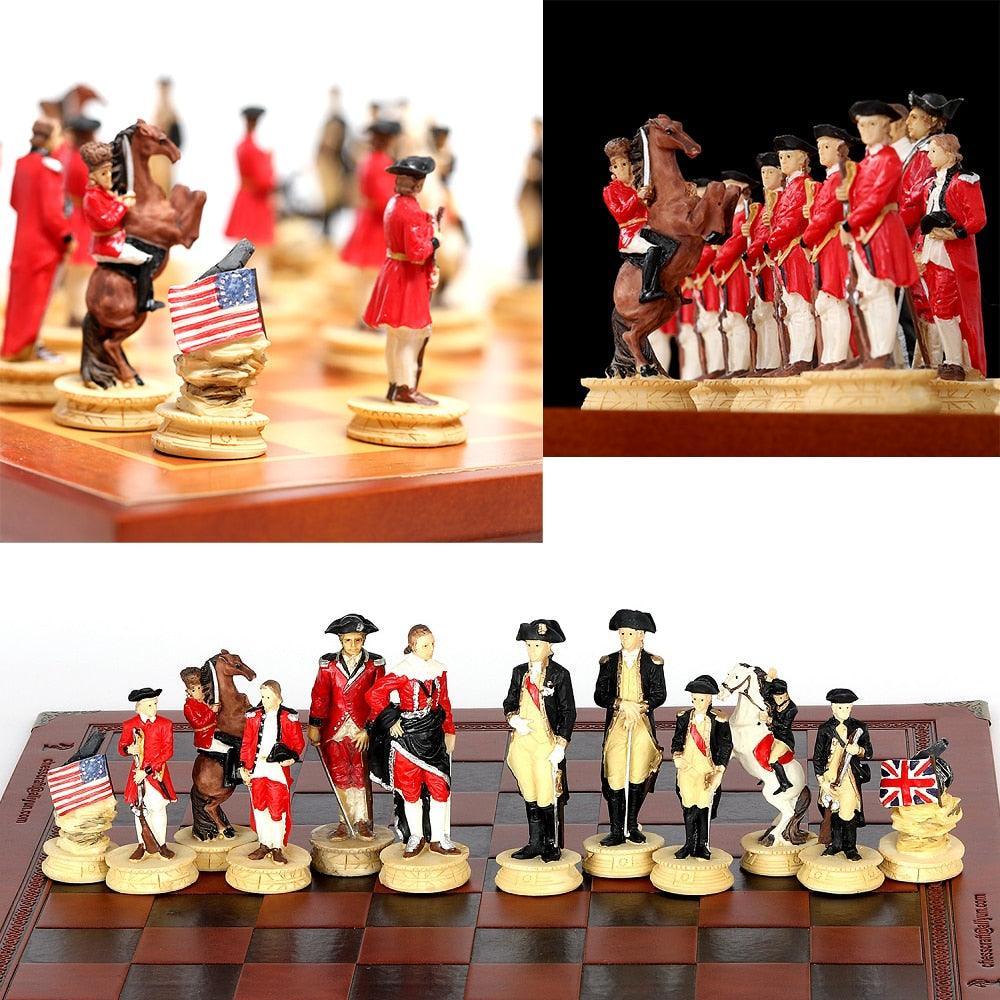 Historical Theme Resin Chess Figures 32 Painted Chess Game Gift Collection