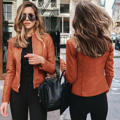 Jacket Women Coat Faux Leather