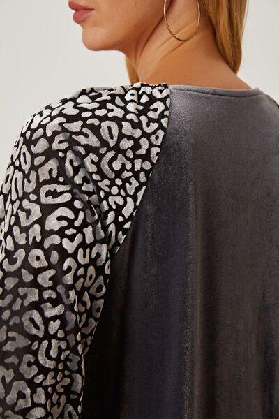 Leopard Round Neck Half Sleeve Blouse Carauana Store