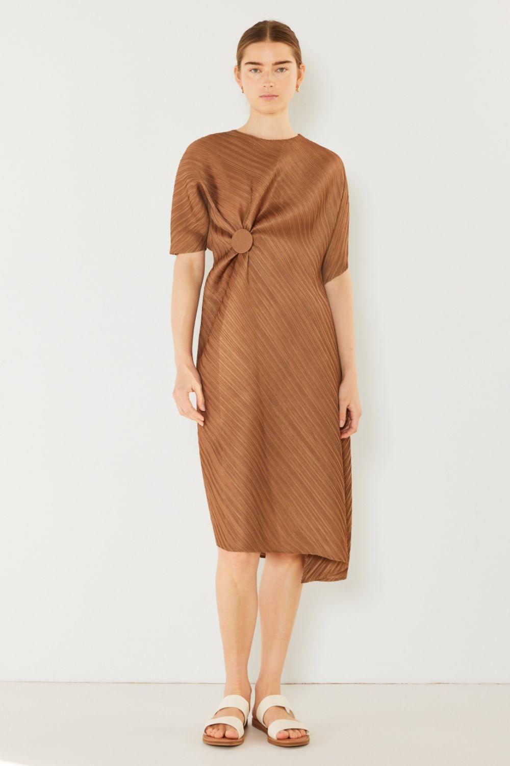 Marina West Swim Pleated Dolman Sleeve Dress CaRaUaNa Fashion