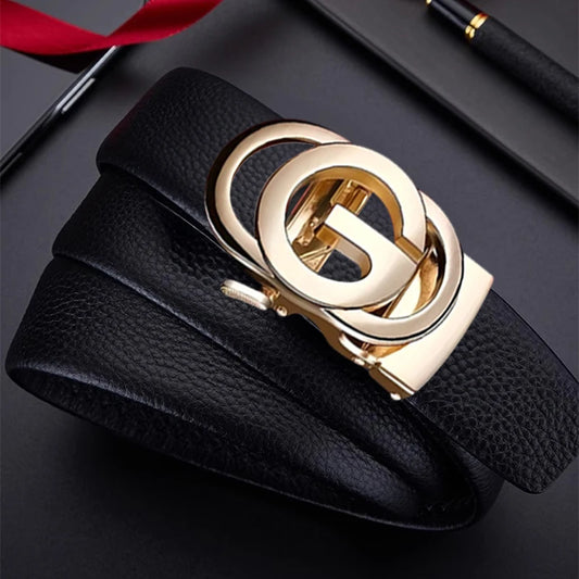 Men’s PU Leather Belt 3.5 cm for Jeans and Trousers CaRaUaNa Fashion