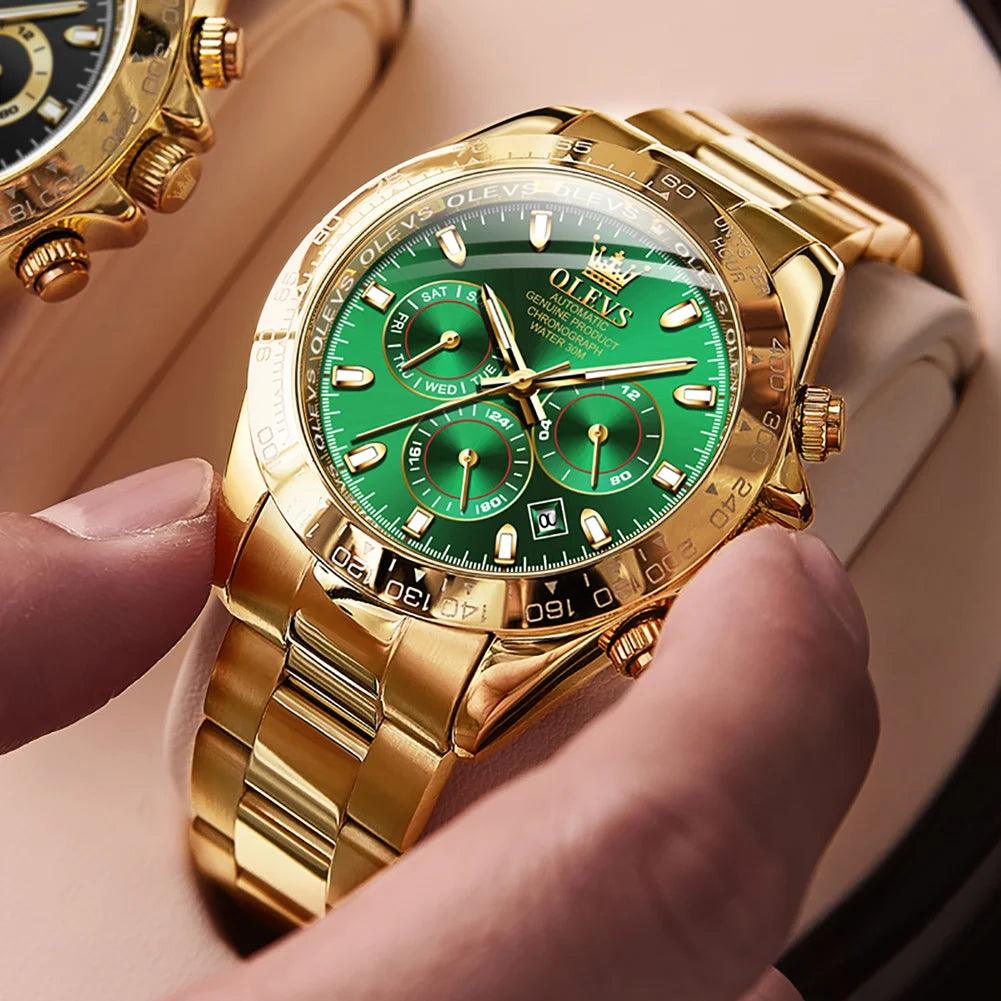 OLEVS Men's Automatic Mechanical Watch Waterproof Stainless Steel Strap Men's Mechanical Watch Fashion