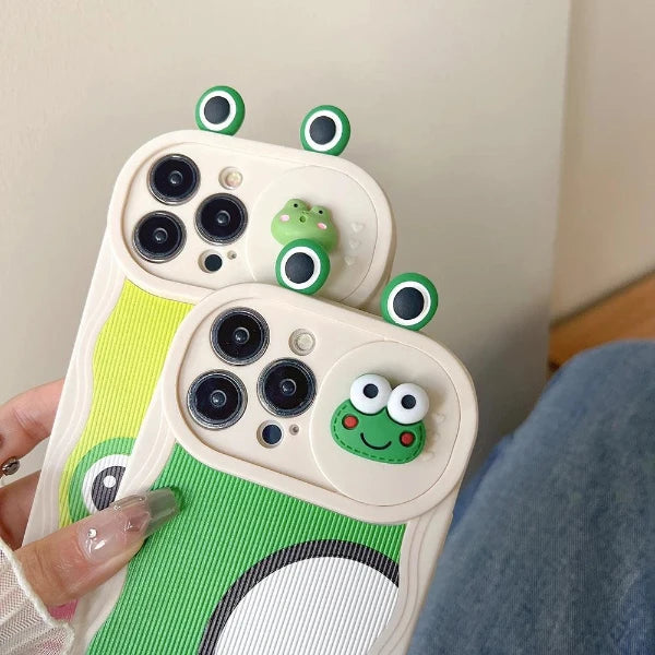 Phone Case for iPhone with Big Eyes and Big Face Frog Pattern