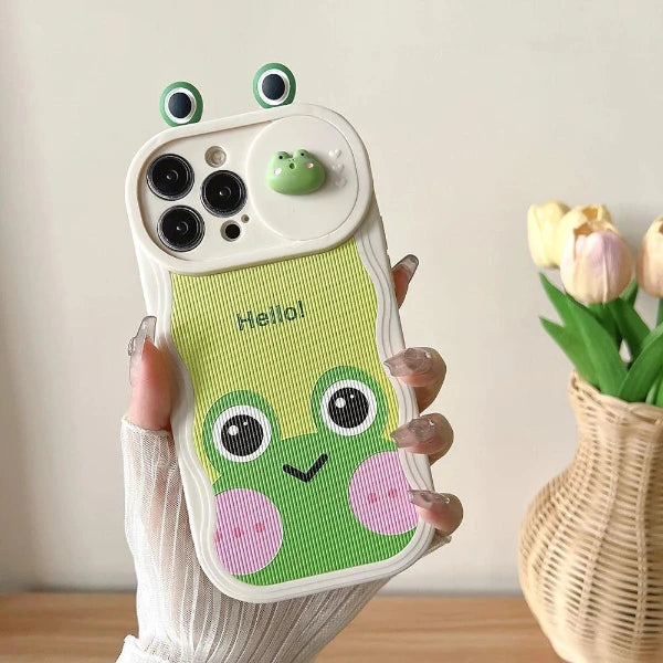 Phone Case for iPhone with Big Eyes and Big Face Frog Pattern