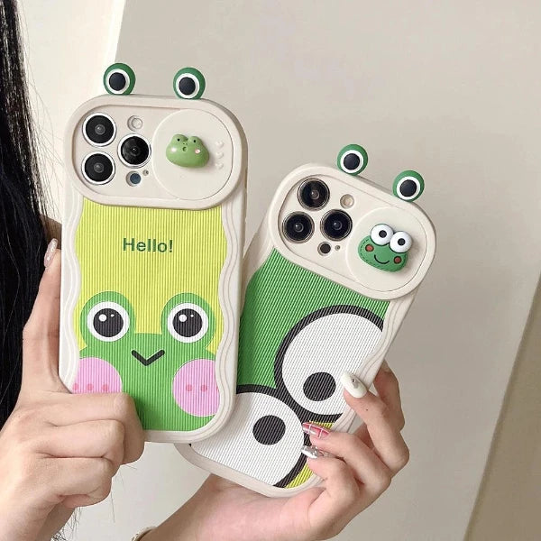 Phone Case for iPhone with Big Eyes and Big Face Frog Pattern