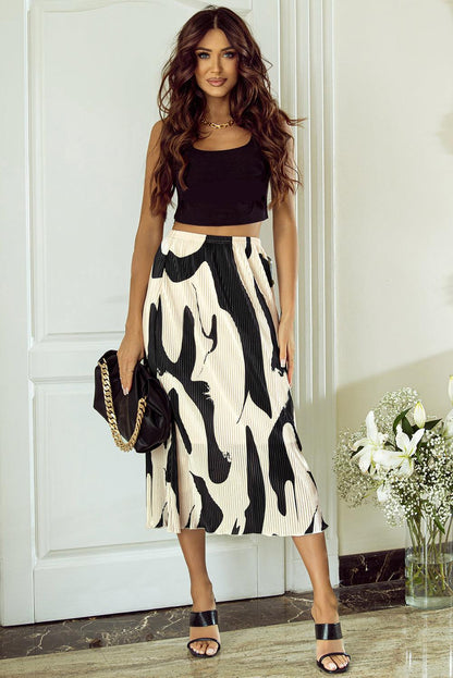 Printed Elastic Waist Skirt Carauana Store