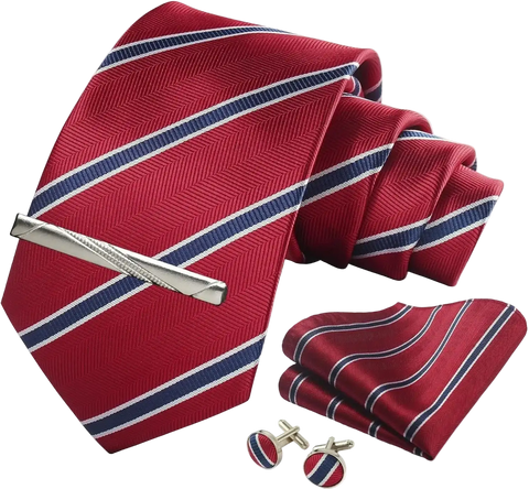 Premium Striped Jacquard Men’s Neck Tie Set👔